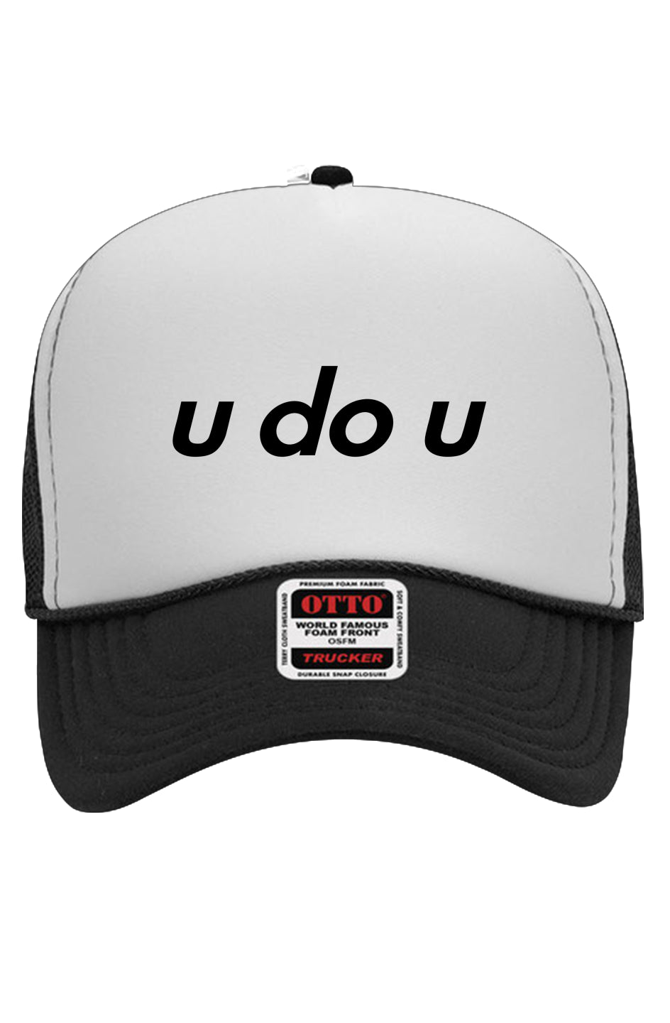 u do u White/Black 5 Panel Trucker Hat